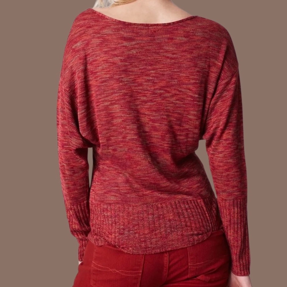 Women's Lucky Brand Sparrow Space Dye Sweater, Red, Size Large. - Picture 4 of 8